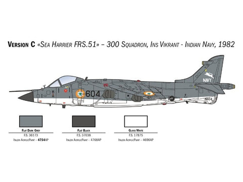 Italeri Sea Harrier FRS.1 Folklando 40-metis plastikinis modelis 1/72