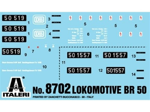 Italeri plastikinis lokomotyvo BR50 HO 1/87 surinkimo rinkinys