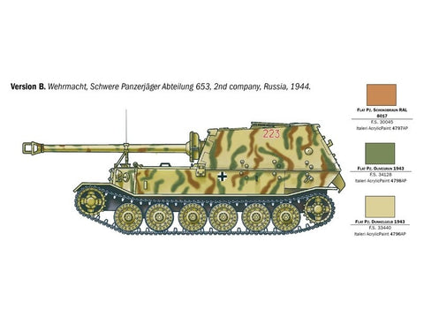 Italeri Elefant Sd.Kfz.184 tanko naikintuvas 1/35 surenkamas modelis