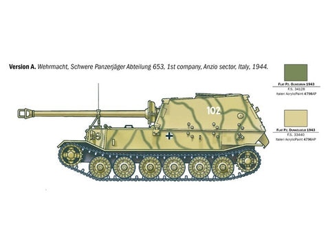 Italeri Elefant Sd.Kfz.184 tanko naikintuvas 1/35 surenkamas modelis