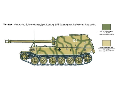 Italeri Elefant Sd.Kfz.184 tanko naikintuvas 1/35 surenkamas modelis