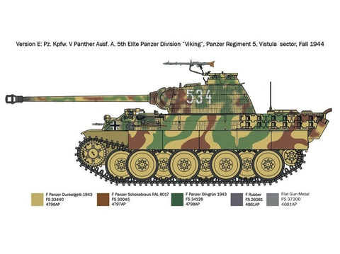 Italeri Pz.Kpfw. V Panther Ausf. A (Sd.Kfz.171) 1/72 plastikinis modelis