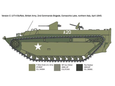 Italeri LVT-4 Water Buffalo (ETO) 1/35 plastikinis surenkamas modelis