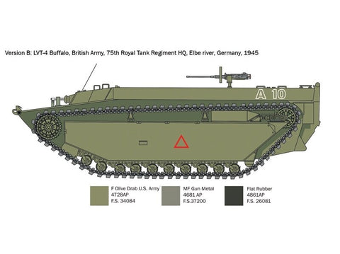 Italeri LVT-4 Water Buffalo (ETO) 1/35 plastikinis surenkamas modelis