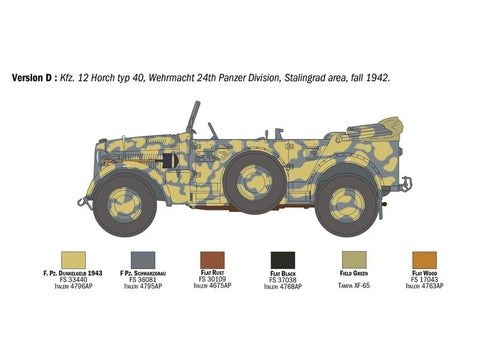 Italeri Horch 901 Typ 40 Kfz.12 1/35 plastikinis modelio rinkinys