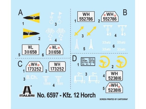 Italeri Horch 901 Typ 40 Kfz.12 1/35 plastikinis modelio rinkinys