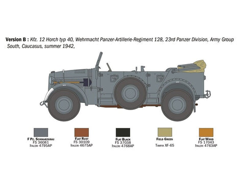 Italeri Horch 901 Typ 40 Kfz.12 1/35 plastikinis modelio rinkinys