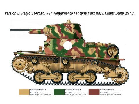 Italeri Carro Armato L6/40 plastikinis tanko modelis 1:35, 11 cm
