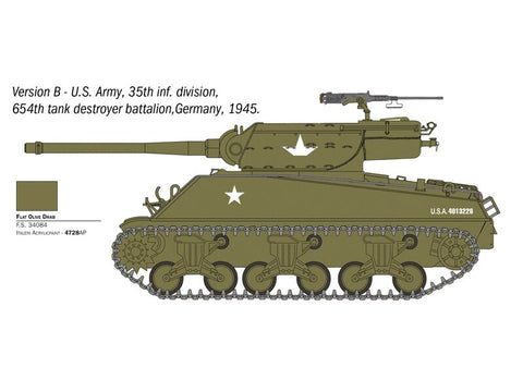 Italeri M36B1 90mm GMC savaeigio pabūklo surenkamas modelis 1/35, 96538