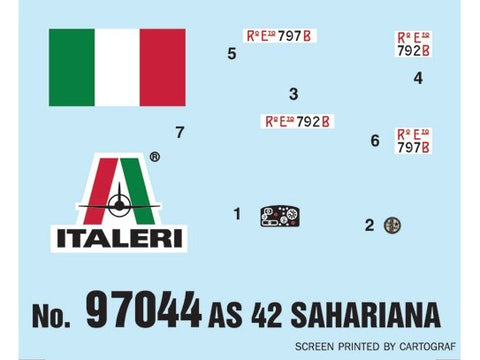 Italeri SPA-Viberti AS 42 Sahariana 1/72 plastikinis surinkimo rinkinys