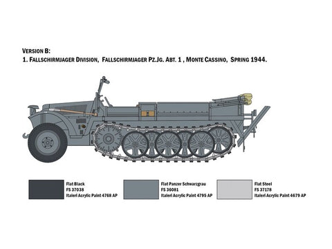 Italeri Sd.Kfz.10 Demag D7 su vokiečių parašiutininkais 1/35 (6561)