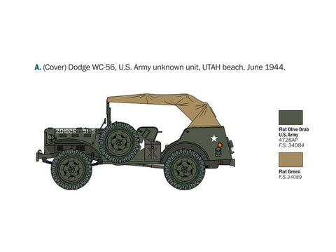 Italeri Dodge WC-56/57 karinis automobilis 1/35 surenkamas rinkinys