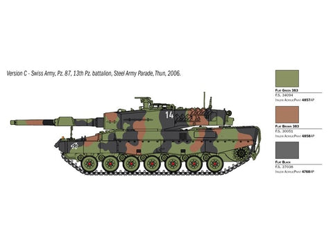 Italeri Leopard 2A4 1/35 plastikinis surenkamas tanko modelis