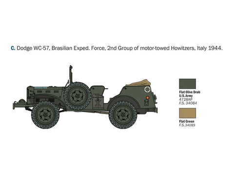 Italeri Dodge WC-56/57 karinis automobilis 1/35 surenkamas rinkinys