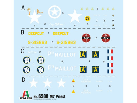 Italeri M7 Priest savaeigė haubica 1/35 plastikinis rinkinys (6580)