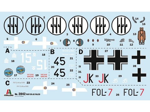 Italeri FIAT CR.42 Falco puolamasis/naktinis naikintuvas 1/48 (2842)