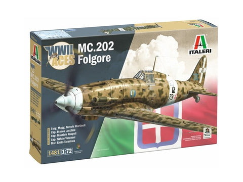 Italeri MC.202 Folgore Aces 1/72, plastikinis surenkamas lėktuvo modelis