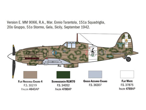 Italeri MC.202 Folgore Aces 1/72, plastikinis surenkamas lėktuvo modelis