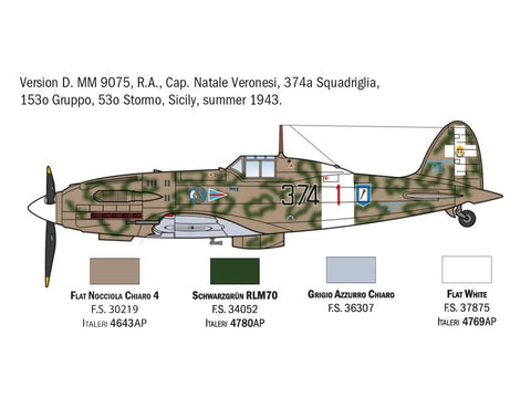 Italeri MC.202 Folgore Aces 1/72, plastikinis surenkamas lėktuvo modelis