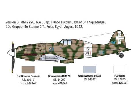 Italeri MC.202 Folgore Aces 1/72, plastikinis surenkamas lėktuvo modelis