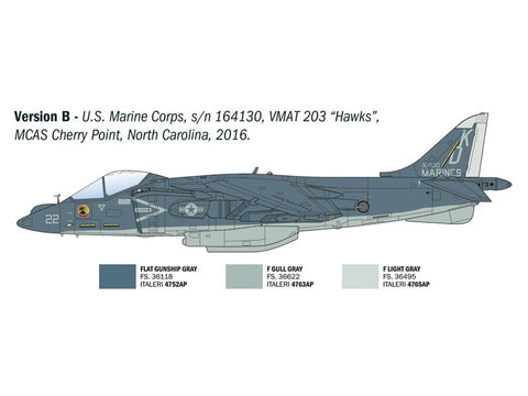 Italeri AV-8B Harrier II 1/72 plastikinis lėktuvo modelis