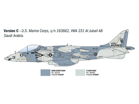 Italeri AV-8B Harrier II 1/72 plastikinis lėktuvo modelis
