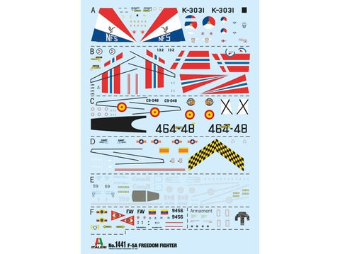 Italeri F-5A Freedom Fighter 1/72 surenkamas lėktuvo modelis