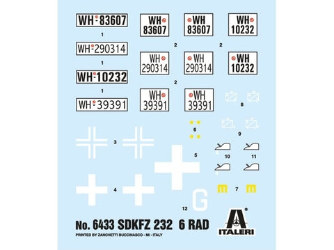 Italeri Sd.Kfz. 232 6-Rad 1/35 vokiečių šarvuotis, plastikinis modelis