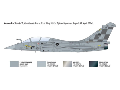 Italeri Dassault Rafale B 1/72 plastikinis lėktuvo modelis