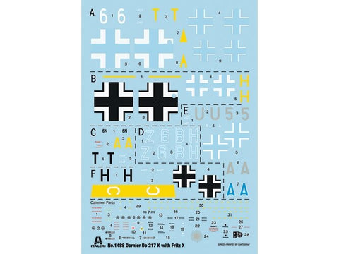Italeri Dornier Do 217K-1/K-2 su Fritz-X 1/72 surenkamas lėktuvo modelis