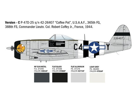 Italeri Republic P-47D Thunderbolt 1/48 – plastikinis lėktuvo modelis