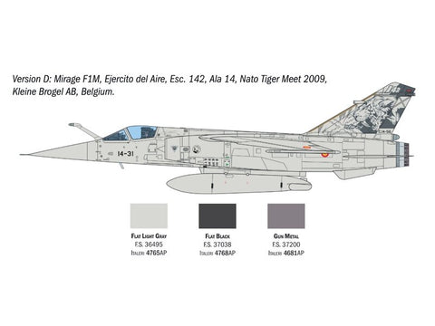 Italeri Dassault Mirage F1 C/CR 1/48 plastikinis lėktuvo modelis