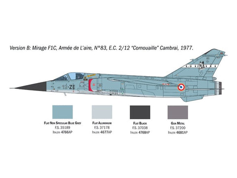 Italeri Dassault Mirage F1 C/CR 1/48 plastikinis lėktuvo modelis