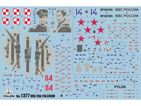 Italeri MiG-29A Fulcrum 1/72 lėktuvo surinkimo rinkinys 1377