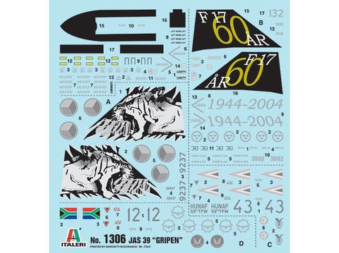 Italeri Saab JAS 39 Gripen 1/72 plastikinis surenkamas naikintuvo modelis