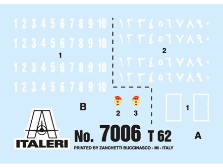 Italeri T-62 tanko modelis 1/72 plastikinis surenkamas rinkinys