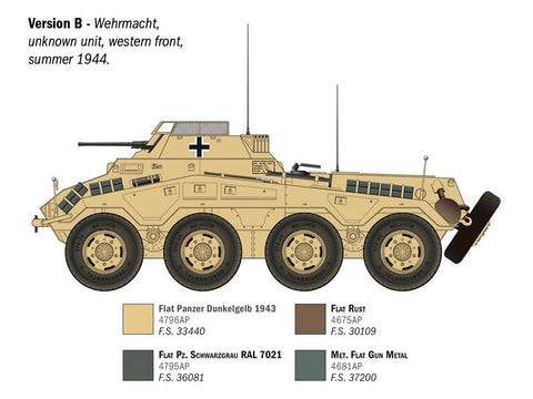 Italeri Sd.Kfz. 234/1 šarvuotis 1/35 plastikinis modelis (2 cm KwK) 6757