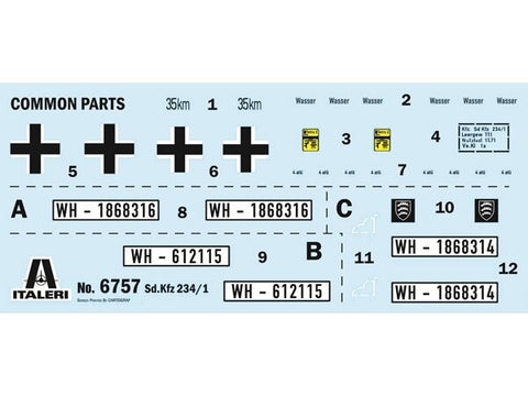 Italeri Sd.Kfz. 234/1 šarvuotis 1/35 plastikinis modelis (2 cm KwK) 6757