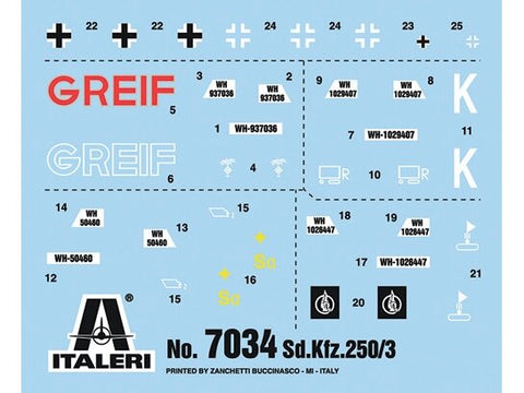Italeri Sd.Kfz. 250/3 1/72 plastikinis modelis, surenkamas rinkinys