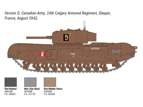 Italeri Churchill Mk.III tankas 1/72 plastikinis surenkamas modelis