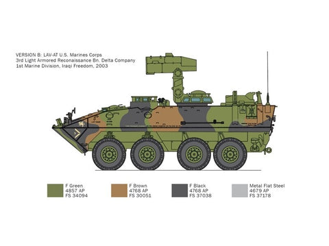 Italeri LAV-25 TUA šarvuotis 1/35 plastikinis surinkimo rinkinys