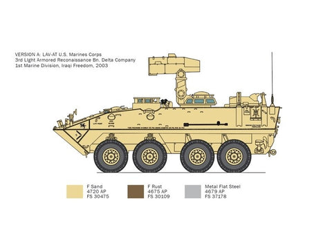 Italeri LAV-25 TUA šarvuotis 1/35 plastikinis surinkimo rinkinys