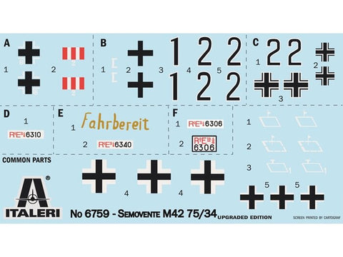 Italeri Semovente M42 75/34 Upgraded 1/35 – savaeigės patrankos rinkinys