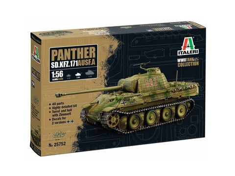 Italeri Panther tankas Sd.Kfz.171 Ausf. A 1/56 plastikinis surenkamas modelis