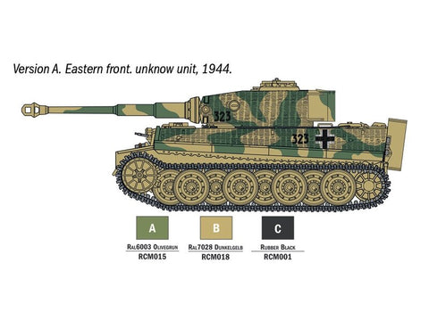 Italeri Tiger I Ausf.E 1/56 dovanų rinkinys su dažais ir įrankiais