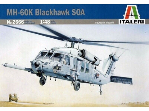 Italeri Sikorsky MH-60K Black Hawk SOA 1/48 surenkamas sraigtasparnio modelis
