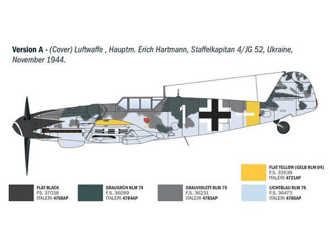 Italeri Messerschmitt Bf 109 G-6 Aces 1/72 plastikinis lėktuvas