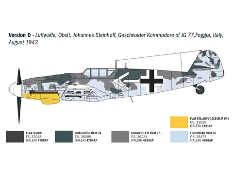 Italeri Messerschmitt Bf 109 G-6 Aces 1/72 plastikinis lėktuvas