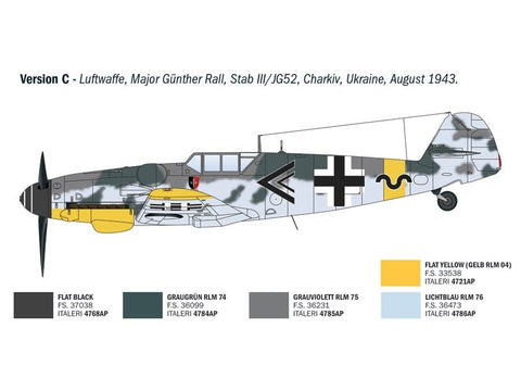 Italeri Messerschmitt Bf 109 G-6 Aces 1/72 plastikinis lėktuvas