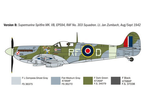 Italeri Spitfire Mk.V/Mk.IX Aces 1/72 plastikinis surinkimo rinkinys